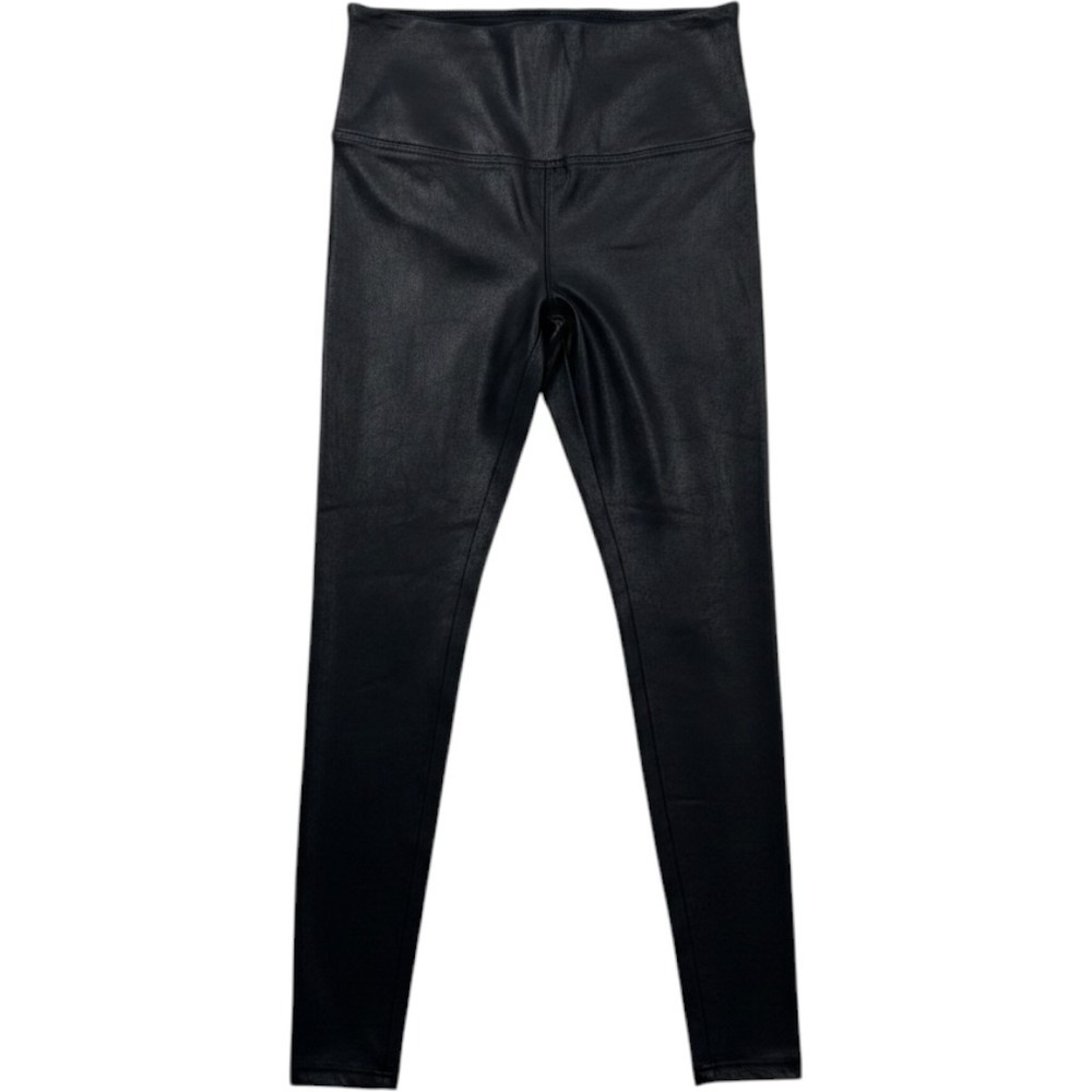 Spanx Faux Leather Leggings Womens Large Black High Waist Slimming 20274R